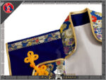 SKY-kendo 菊桜 Chrysanthemum & Cherry Blossom blue woolen 陣羽織 Samurai Surcoat Exquisite Craft, Semi‑Handmade  Armour - 图片 3
