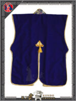 SKY-kendo 菊桜 Chrysanthemum & Cherry Blossom blue woolen 陣羽織 Samurai Surcoat Exquisite Craft, Semi‑Handmade  Armour - 图片 2